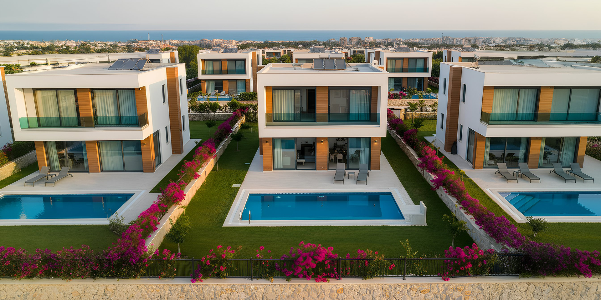 Lara Güzeloba'da Elit Sitede, Havuzlu, Kiralık Tam Eşyalı Villa